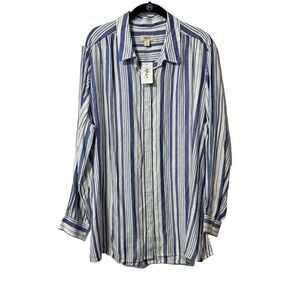 NWT Style&Co.‎ Women's Button-Up Long Shirt Multicolor 2X Striped Long Sleeve